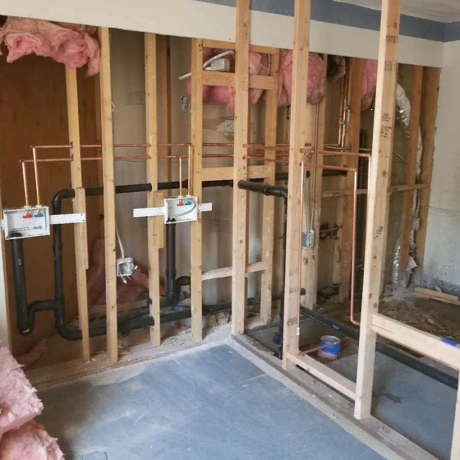 Copper pipe rough-in and plumbing installation in Woodbridge